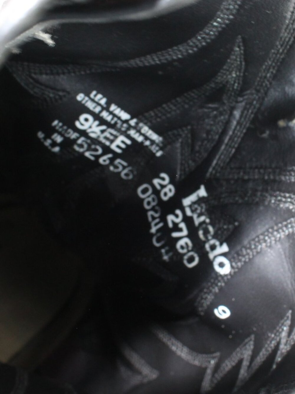 Laredo Black Leather Cowboy Boots (US 9.5 EE) - Picture 12 of 12